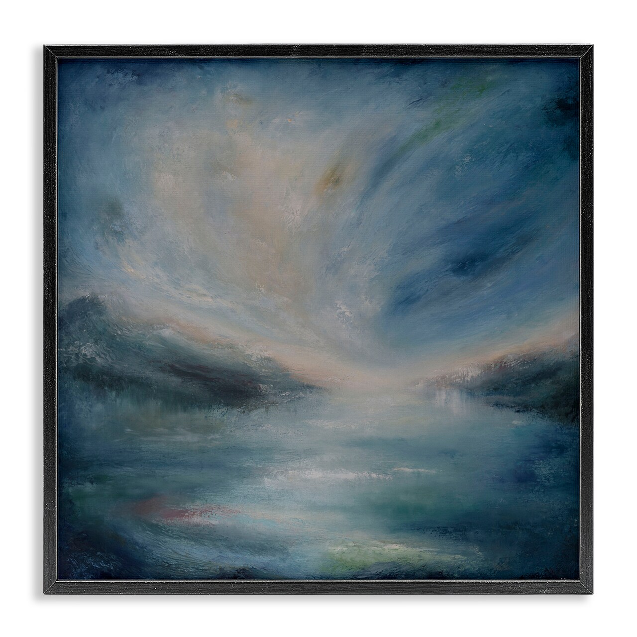 Stupell Industries Blue Hour Abstract Landscape Framed Giclee Wall Art Design by Lydia Orange